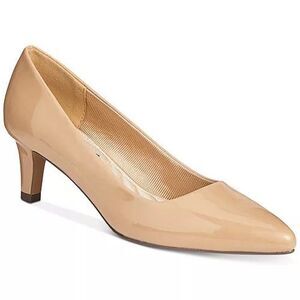 Easy Street Women's Pointe Stiletto Heel Pumps, Patent Nude, Size 10M